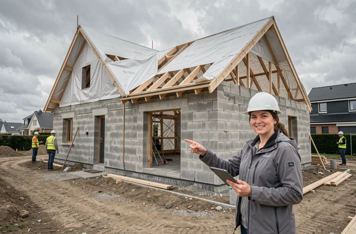 Chantier de construction Depreux Constructions avec architecte sur site en Loire-Atlantique