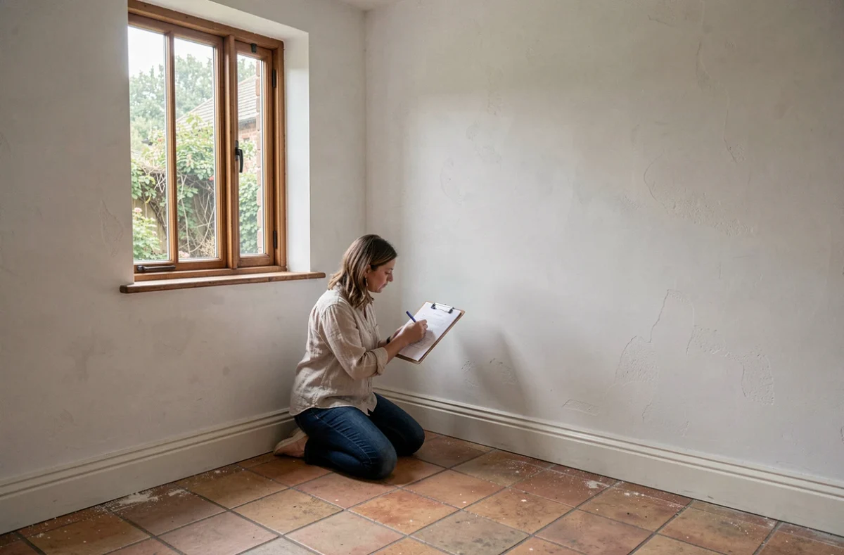 État des lieux d'entrée dans une petite maison à louer en Seine-Maritime avec jardin