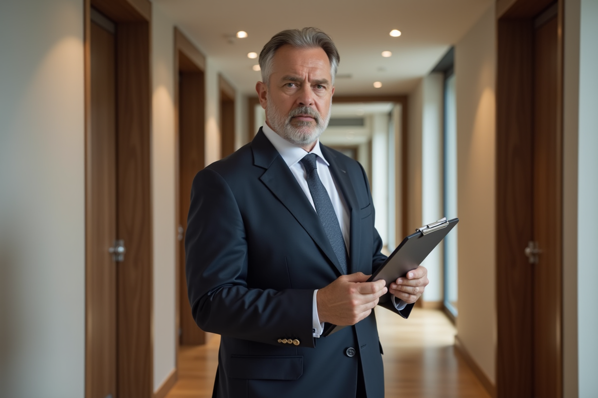 Homme d affaires dans un appartement moderne en intérieur