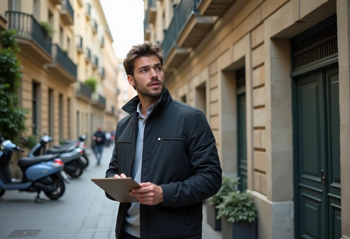 Jeune homme avec classe devant un immeuble lyonnais
