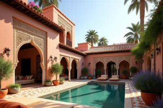 Villa de luxe avec piscine et jardin à vendre à Marrakech dans un quartier résidentiel prisé