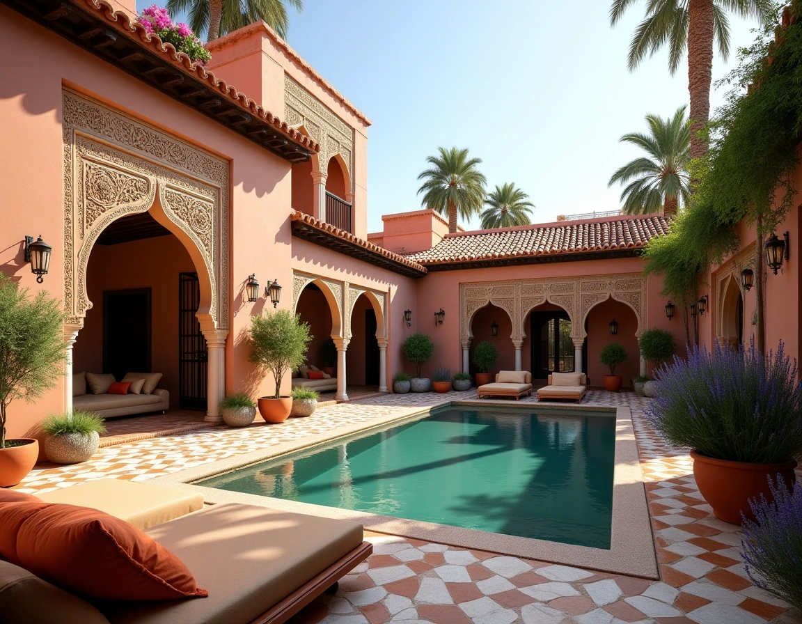 Villa de luxe avec piscine et jardin à vendre à Marrakech dans un quartier résidentiel prisé